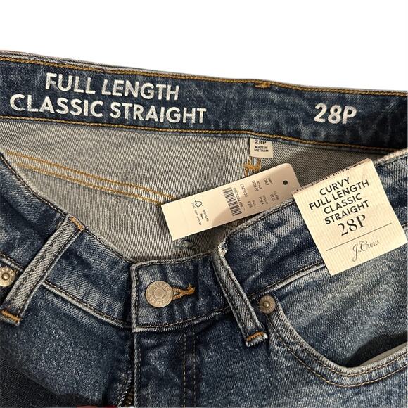 J. CREW NWT Medium Wash Curvy Full Length Classic Straight Denim Jeans Size 28P - Picture 6 of 8